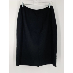 Linda Allard‎ Ellen Tracy Skirt Wool Size 10 Black Pencil Knee Length Lined NWT